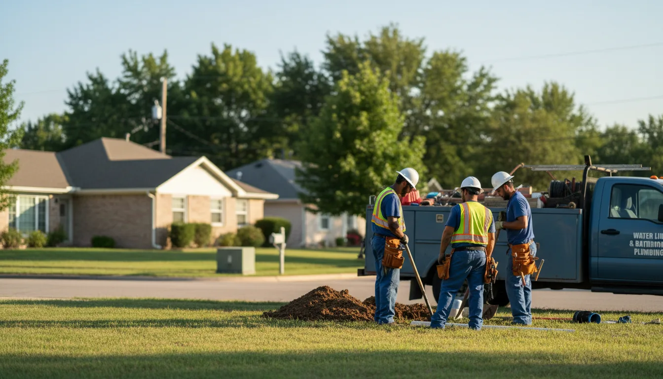 Residential water line and bathroom plumbing service in Goodwin, AR